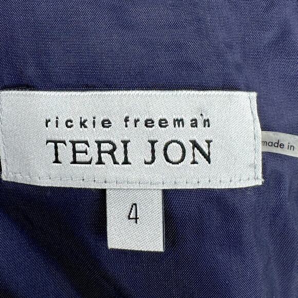 Rickie Freeman Teri Jon Purple 3 Piece‎ Ruffled Collar Knee Length Dress Size 4 - Picture 7 of 13